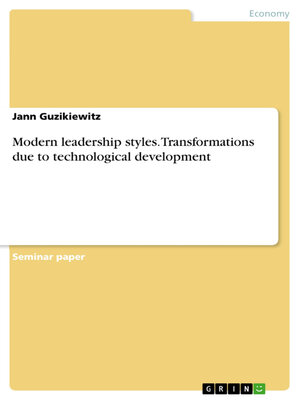 cover image of Modern leadership styles. Transformations due to technological development